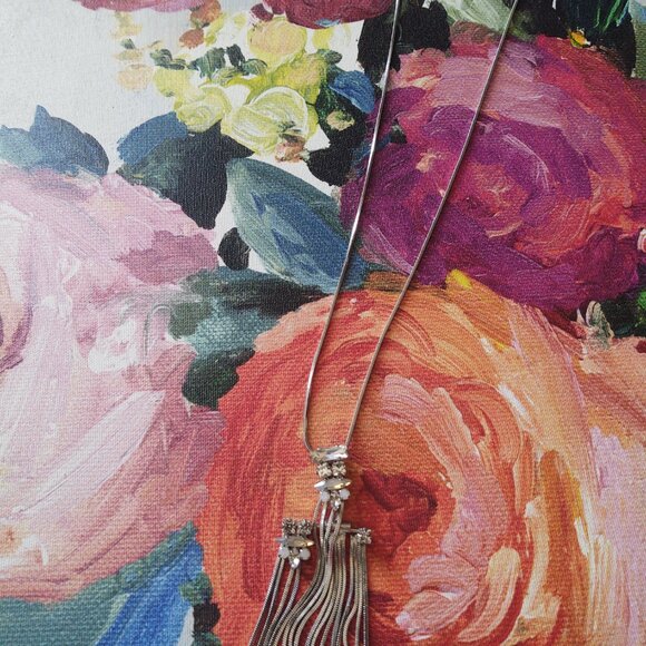 NWT Express Fringe + Metal Layers Necklace~ - Picture 2 of 5